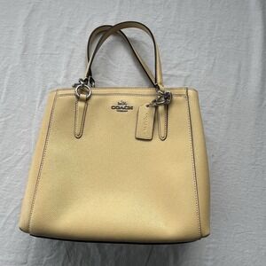 Coach 57520 Small Christie Carryall Yellow Crossgrain Leather